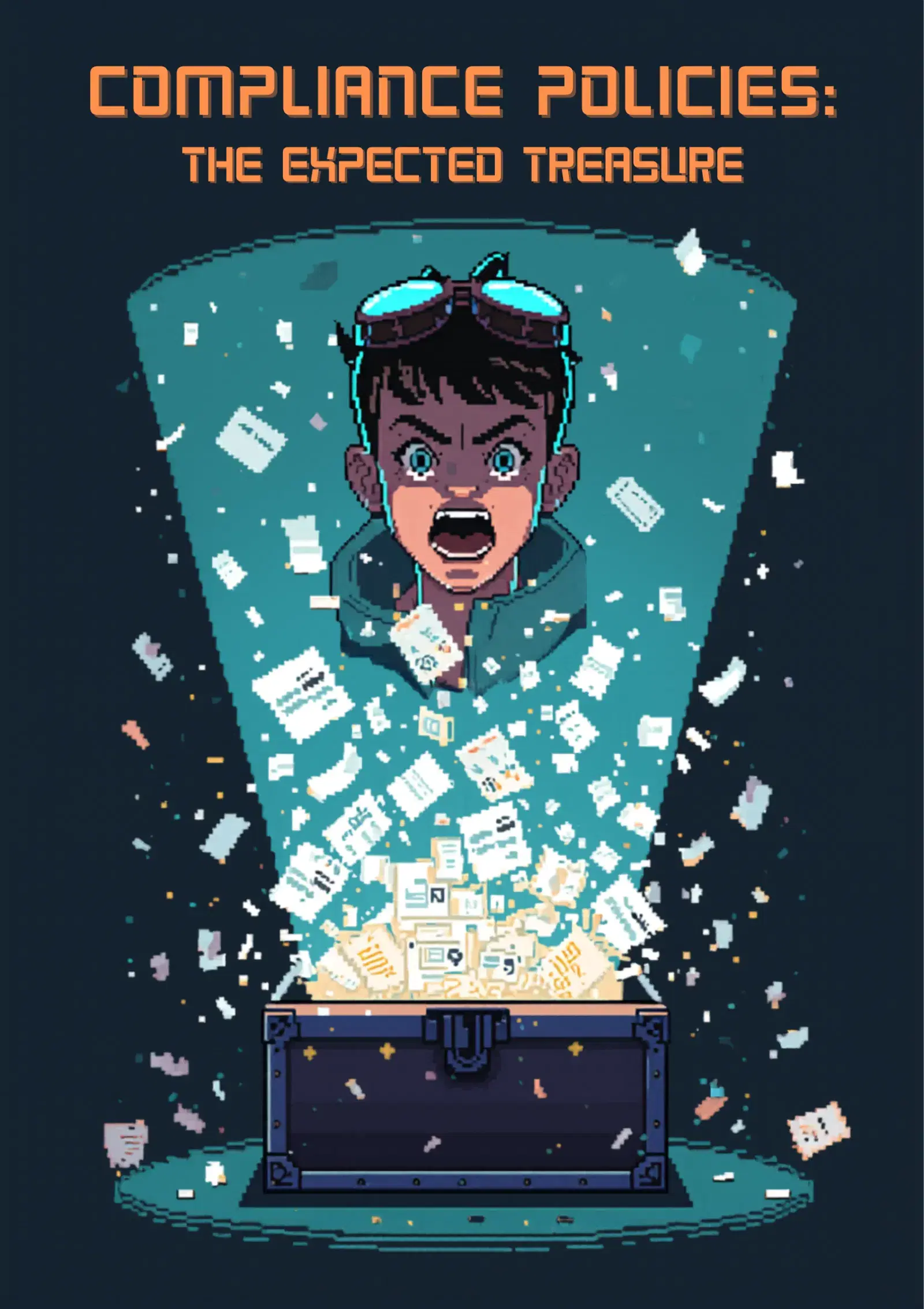 Treasure chest exploding with security policy documents